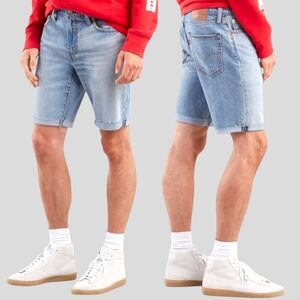 NEW Levi's 511 Blue Denim Cut Off Jean Shorts 11" Waist 34 Light Wash Jorts